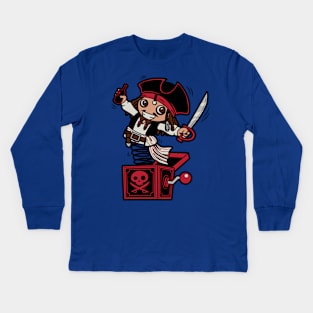 Funny Cute Kawaii Pirate Jack in the Box Cartoon Kids Long Sleeve T-Shirt